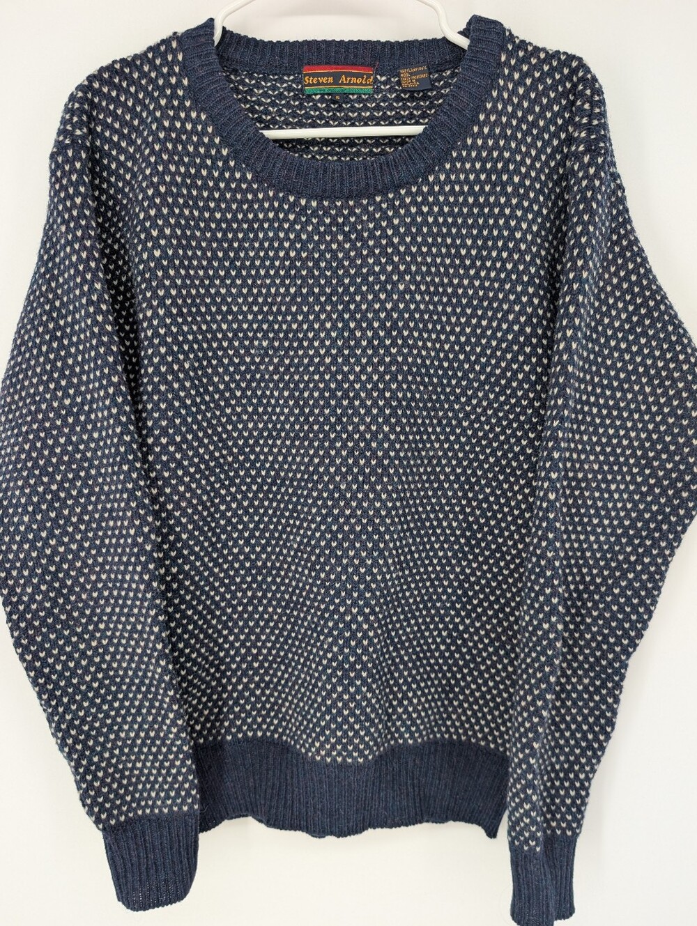 Vintage Steven Arnold Men S Birdseye 100% Shetland Wool Sweater Heathered